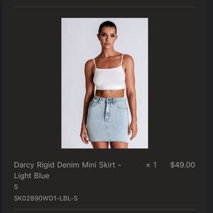 High rise denim skirt